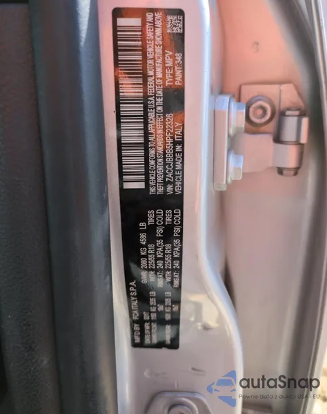 2017 Jeep Renegade Latitude из США, поврежденный, VIN ZACCJBBB5HPF22326